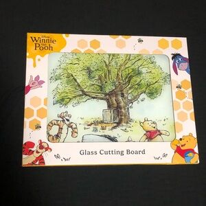 Disney Classic Winnie the Pooh Glass Cutting Board 12" x 15" Pooh Tigger Eeyore